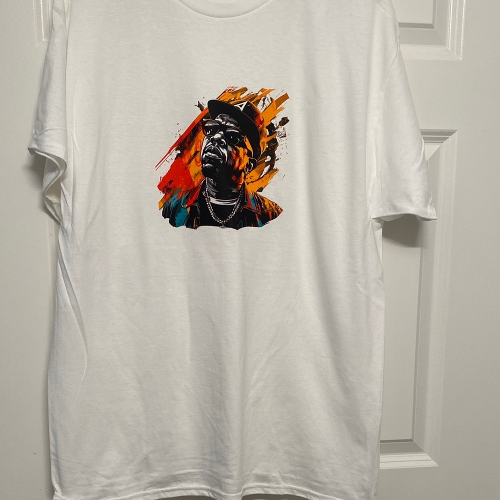 White Graphic T-Shirt with Colorful Design